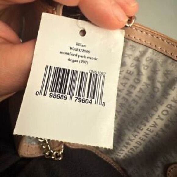 Kate Spade Gold Leather Montford Park Exotic w/Bow Crossbody Handbag $195 -NWD - Picture 16 of 16